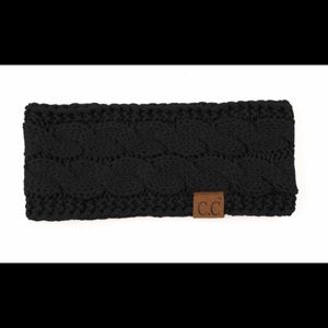 NWT Solid Cable knit C.C headwrap Black
